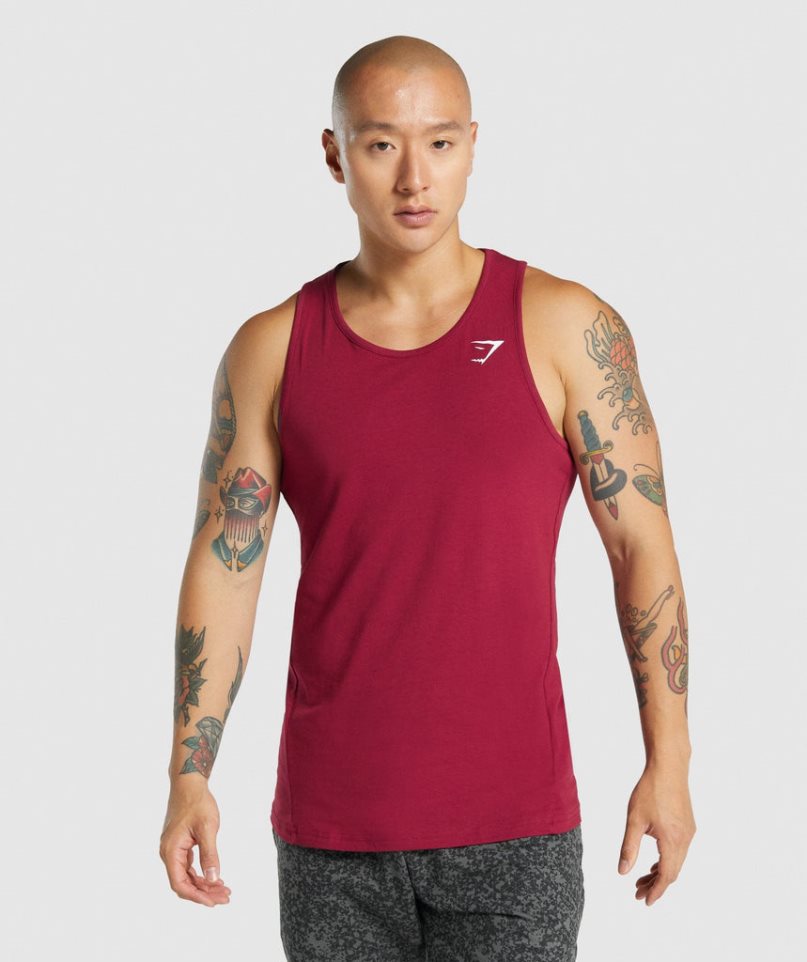 Men\'s Gymshark Critical 2.0 Tanks Fuchsia | CA 7N6DA0